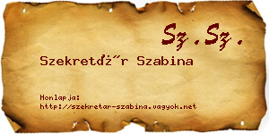 Szekretár Szabina névjegykártya