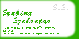 szabina szekretar business card